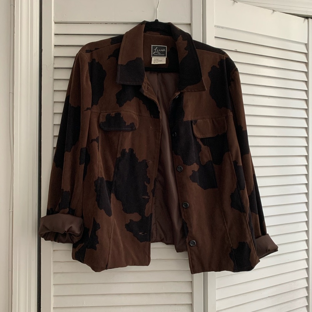 Vintage Cow Print Blazer